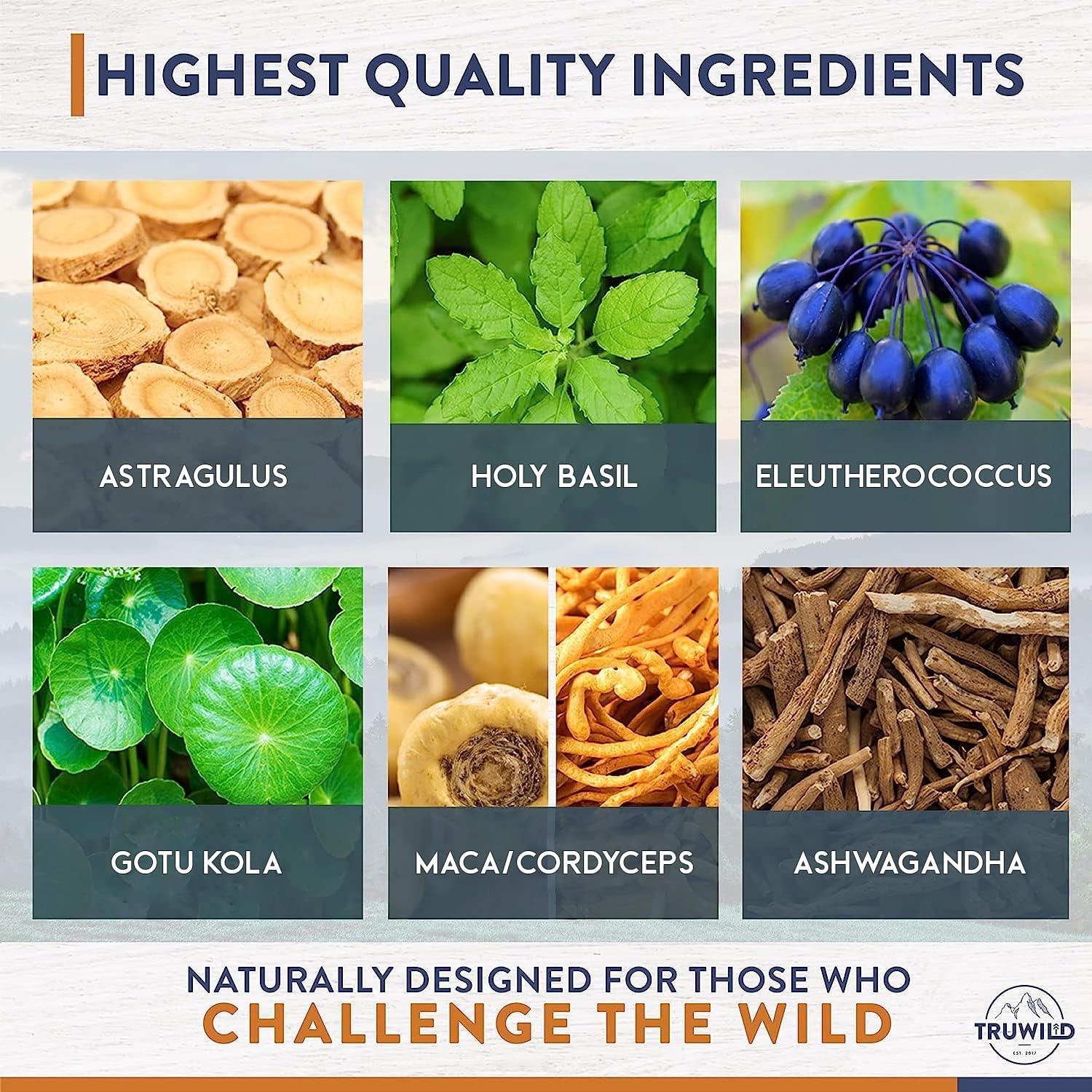 Organic Adaptogens Capsules with Ashwagandha, Maca, and Mushrooms - Vegan Supplement for Natural Energy - 40 Servings
