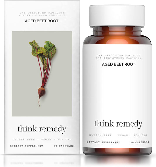 Organic Aged Beet Root Capsules for Stamina and Nitric Oxide - 30 Count - Sugar-Free Nitrate Supplement