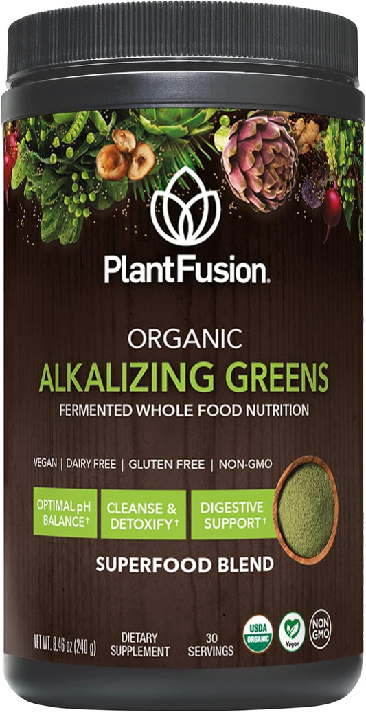 Organic Alkalizing Super Greens Powder with Probiotics & Enzymes - Vegan, Non-GMO, Gluten-Free - 8.46 oz - 30 Servings