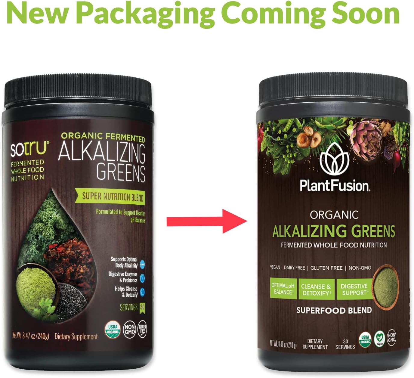Organic Alkalizing Super Greens Powder with Probiotics & Enzymes - Vegan, Non-GMO, Gluten-Free - 8.46 oz - 30 Servings