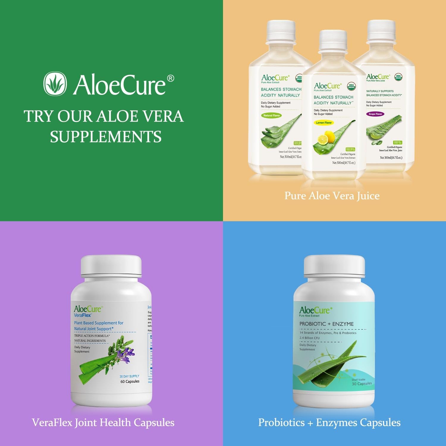 Organic Aloe Vera Capsules - 130,000mg Inner Leaf Equivalent, Gut Health Support, Digestive Comfort, Stomach Acid Buffer - Natural Immune Supplement, Aloin Free - 60 Capsules
