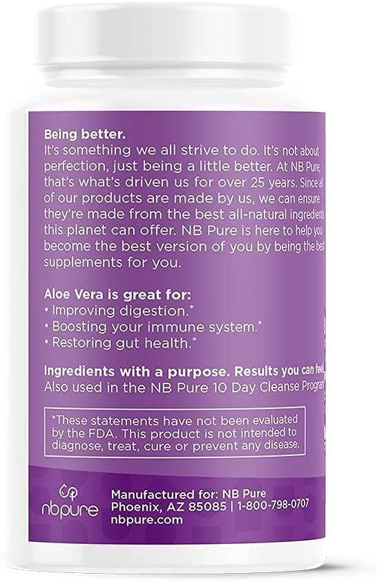 Organic Aloe Vera Capsules for Gut Balance, Immunity Support, and Digestive Wellness - 30 Vegan Capsules