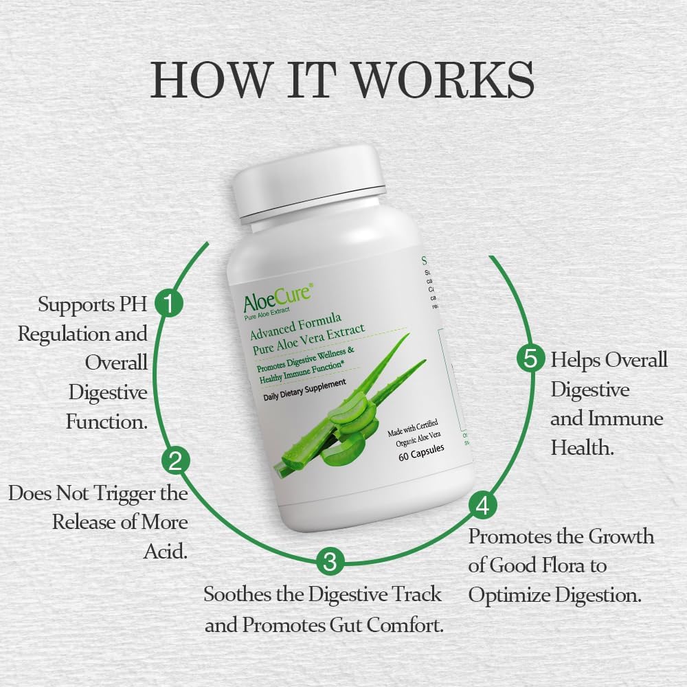 Organic Aloe Vera Capsules Pack - 3 Pieces with VeraFlex, Probiotics, and Enzymes