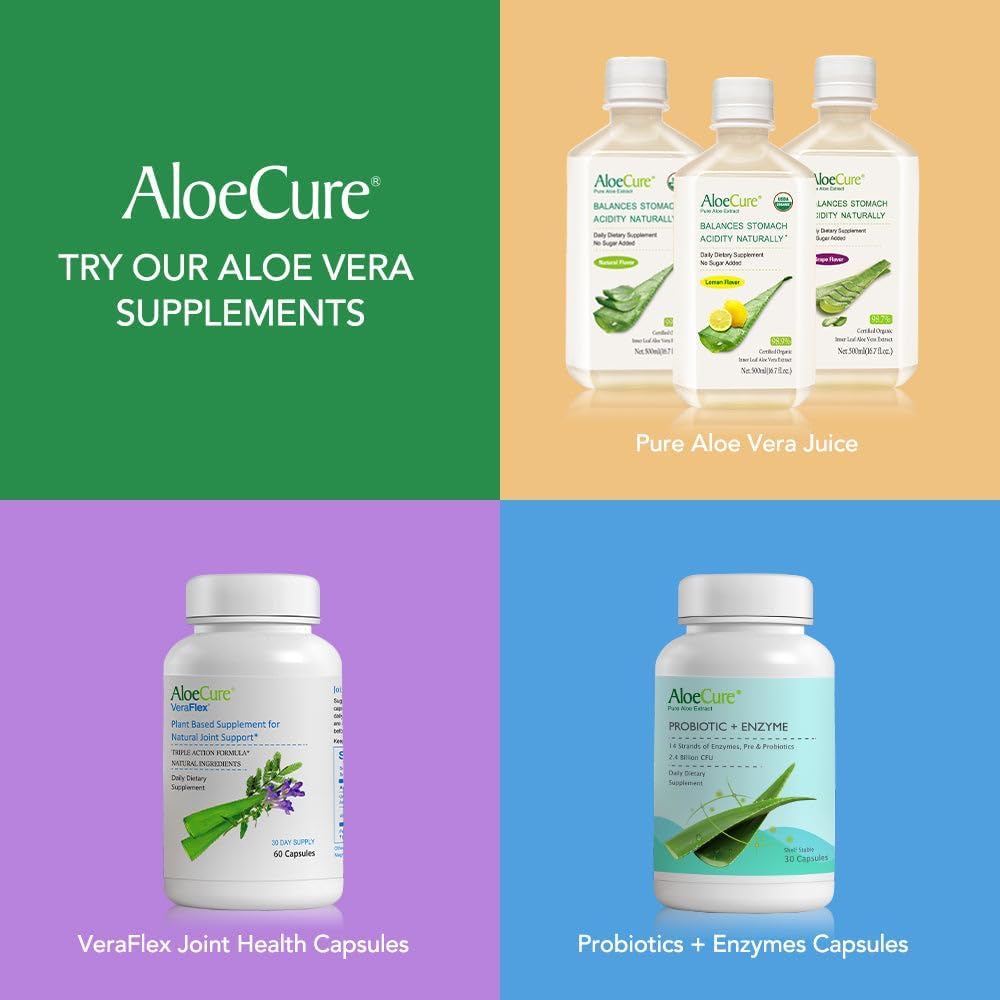 Organic Aloe Vera Capsules Pack - 4 Pack Bundle with VeraFlex and Aloe Vera Capsules