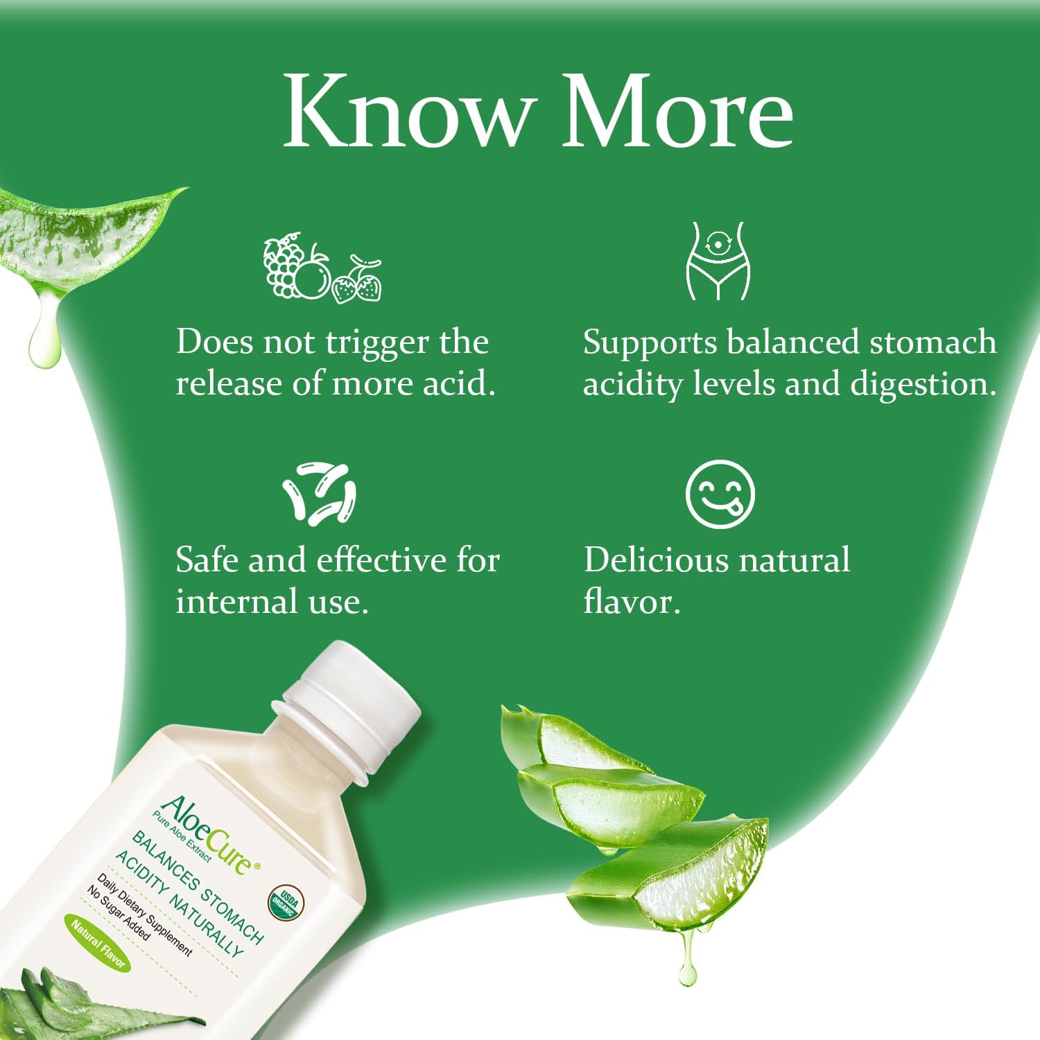Organic AloeCure Digestion Set - 5 Pack with Aloe Vera Juice and Capsules