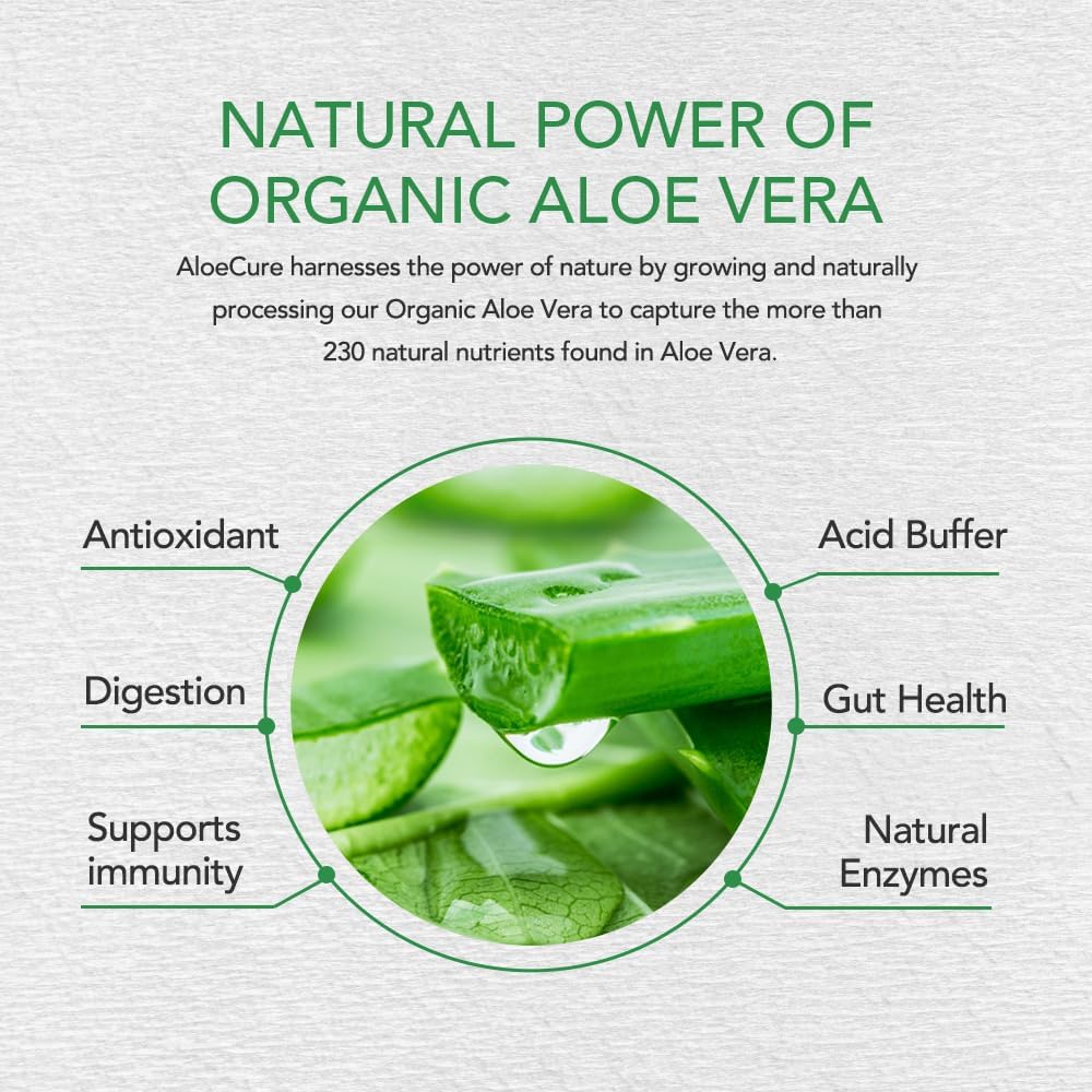 Organic AloeCure Digestion Set - 5 Pack with Aloe Vera Juice and Capsules
