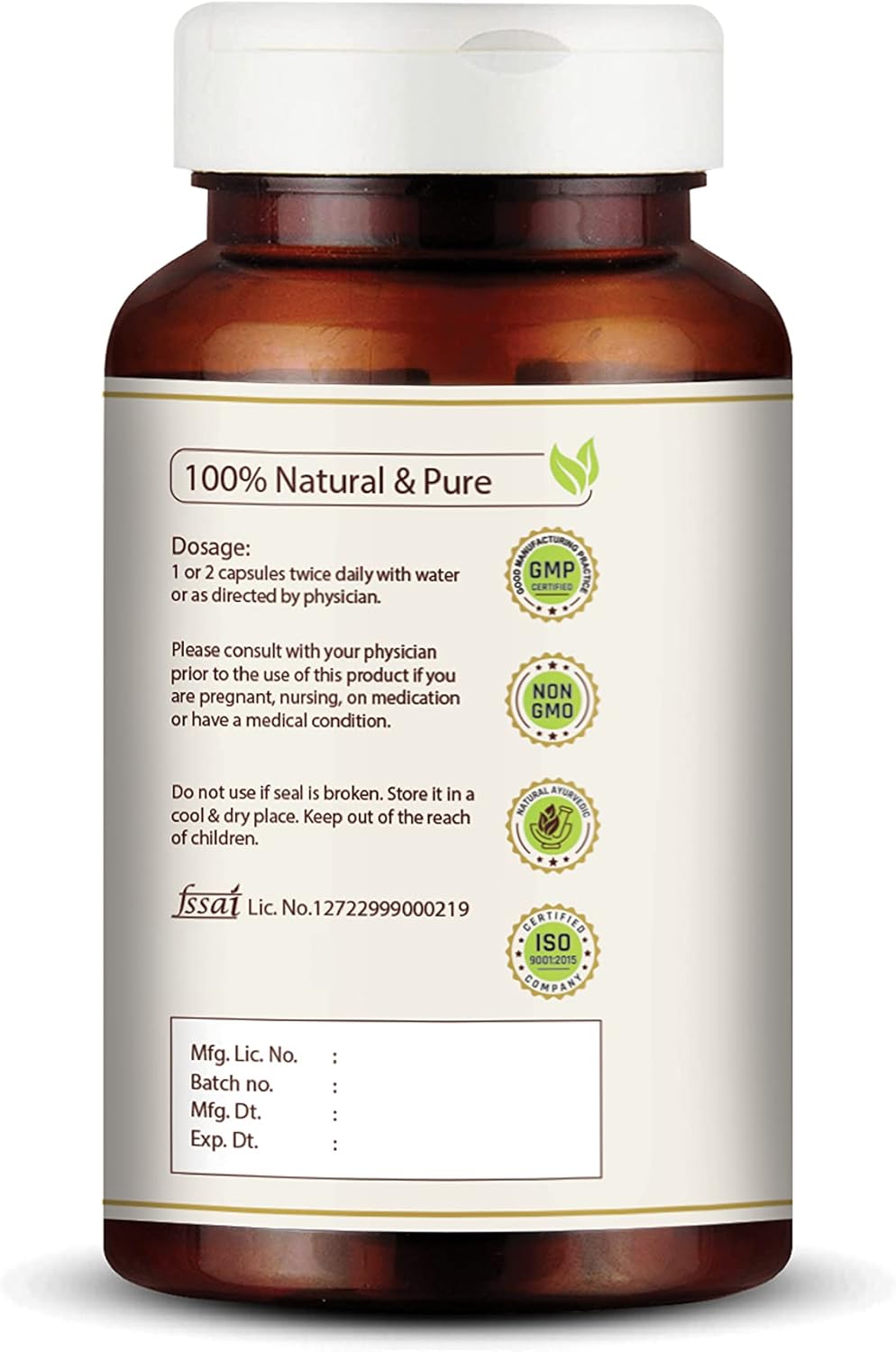 Organic Amla Capsules - Immunity Booster with Vitamin C - Herbal Supplements - 60 Capsules