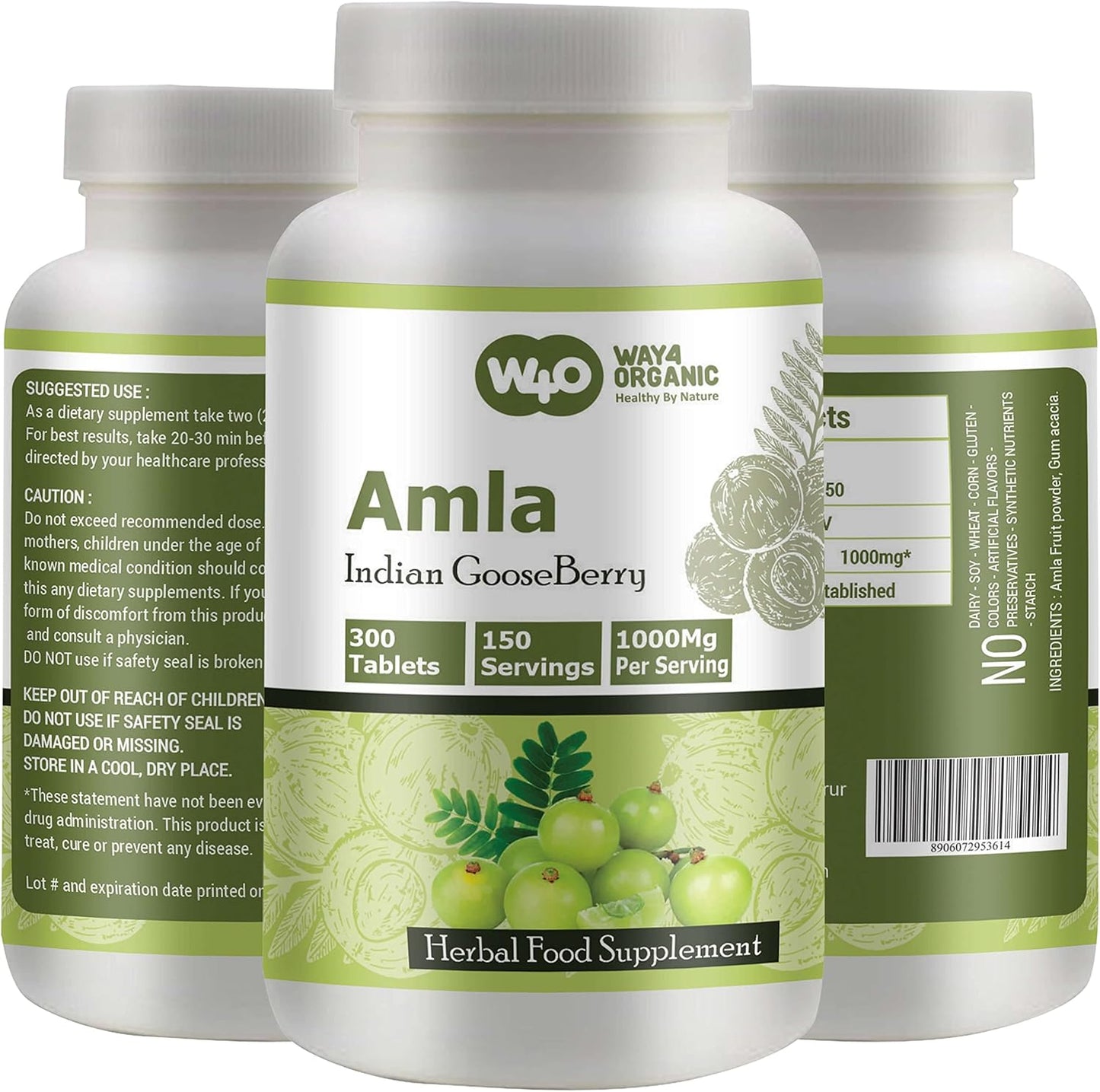 Organic Amla Fruit Extract Capsules - 300 Pills, 1000 mg, Amalaki Fruit Supplement, Pack of 1