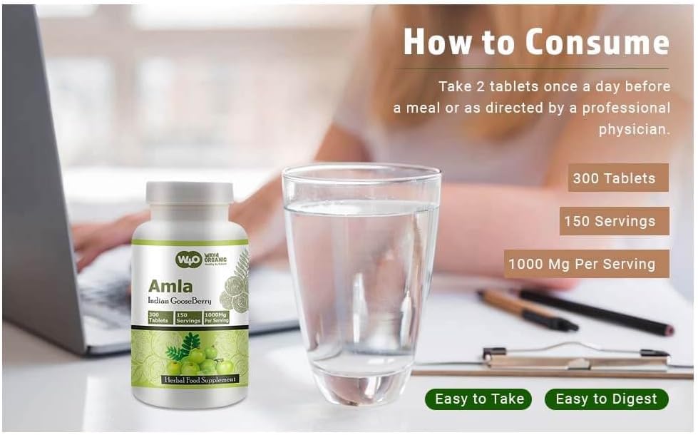 Organic Amla Fruit Extract Capsules - 300 Pills, 1000 mg, Amalaki Fruit Supplement, Pack of 1