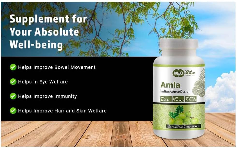 Organic Amla Fruit Extract Capsules - 300 Pills, 1000 mg, Amalaki Fruit Supplement, Pack of 1