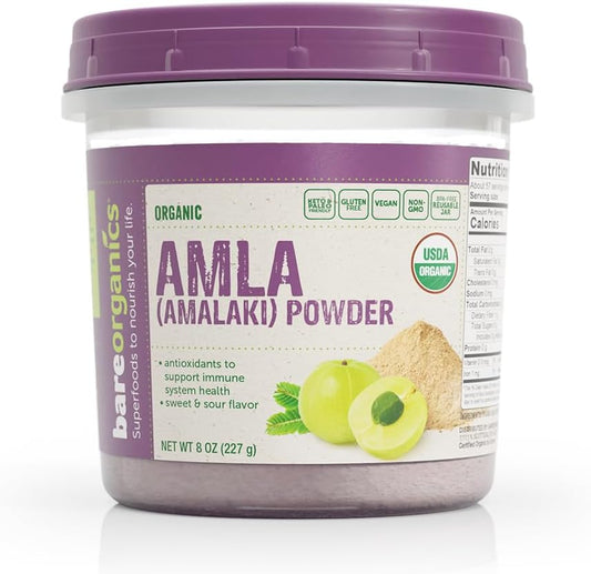 Organic Amla Powder - Indian Gooseberry Superfood Supplement, 8 Oz Bottle