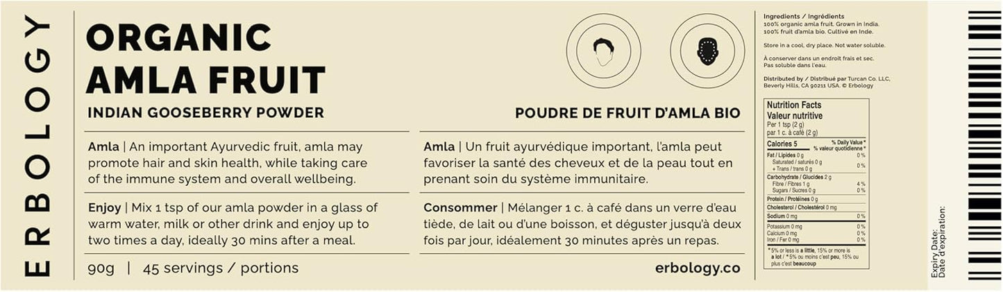 Organic Amla Powder 10.6 oz - Indian Gooseberry - Immunity Boost - Skin & Hair Health - High Vitamin C - Farm Fresh from India - Raw, Vegan, Gluten-Free