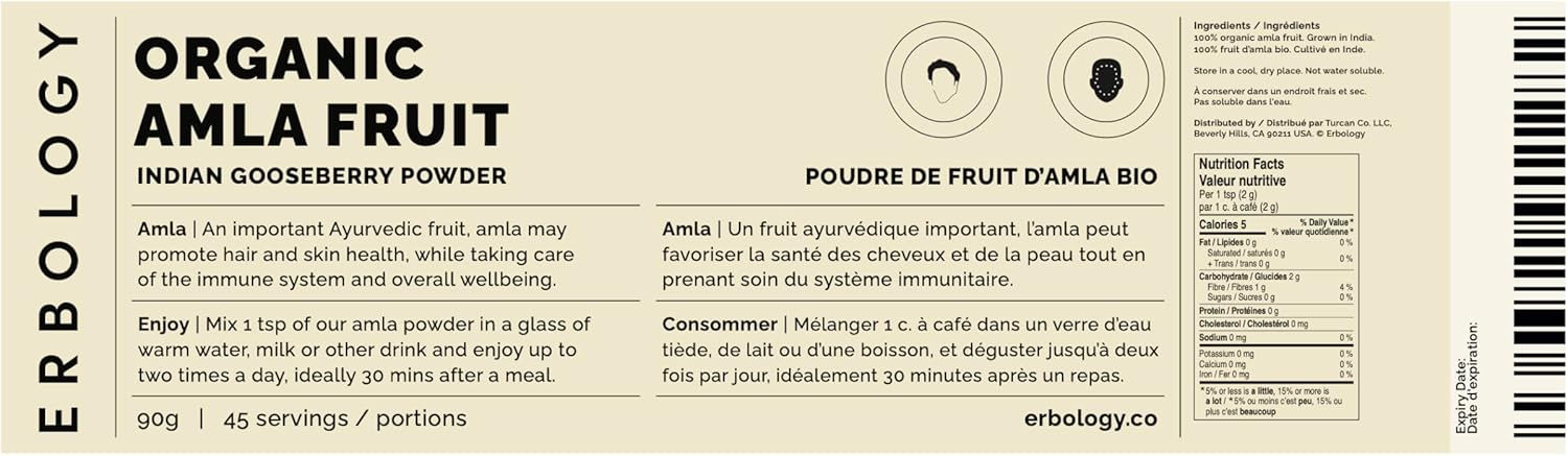 Organic Amla Powder 10.6 oz - Indian Gooseberry - Immunity Boost - Skin & Hair Health - High Vitamin C - Farm Fresh from India - Raw, Vegan, Gluten-Free