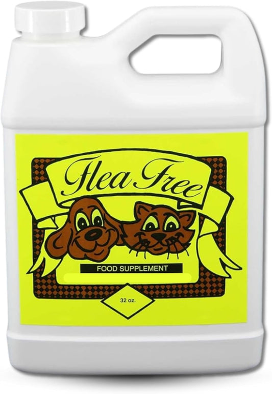 Organic Anti-Flea Dog Multivitamin Supplement - Chemical-Free Formula for Flea Prevention - Pure Dog Vitamins & Supplements (32 oz)
