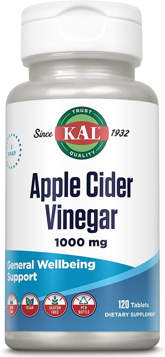 Organic Apple Cider Vinegar Capsules, 500 mg, 120 Count by KAL
