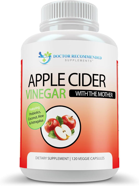 Organic Apple Cider Vinegar Capsules with Probiotics - Doctor Recommended Digestive Support Supplement - 1500 mg Pills for Immune Health - Made in USA