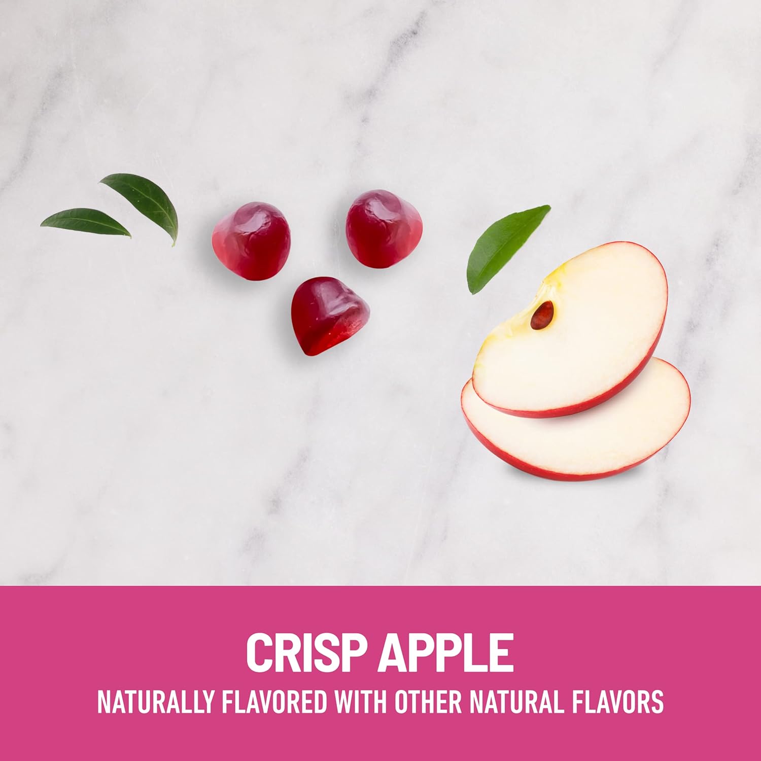Organic Apple Cider Vinegar Gummies - 500mg per Serving - Crisp Apple Flavor - 45 Servings