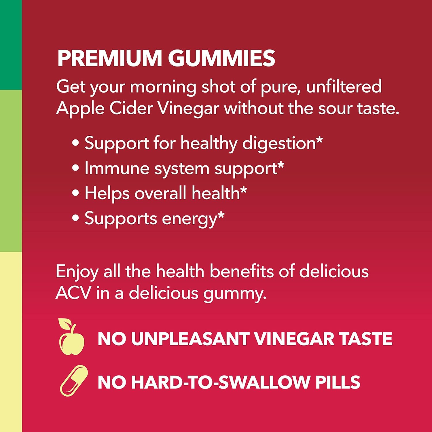 Organic Apple Cider Vinegar Gummies for Digestive Health & Metabolism Support - 60 Count - Vegan, Non-GMO, Gluten-Free - Delicious Flavor - 1 Month Supply