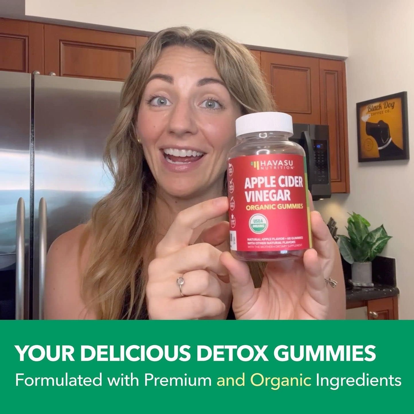 Organic Apple Cider Vinegar Gummies for Digestive Health & Metabolism Support - 60 Count - Vegan, Non-GMO, Gluten-Free - Delicious Flavor - 1 Month Supply