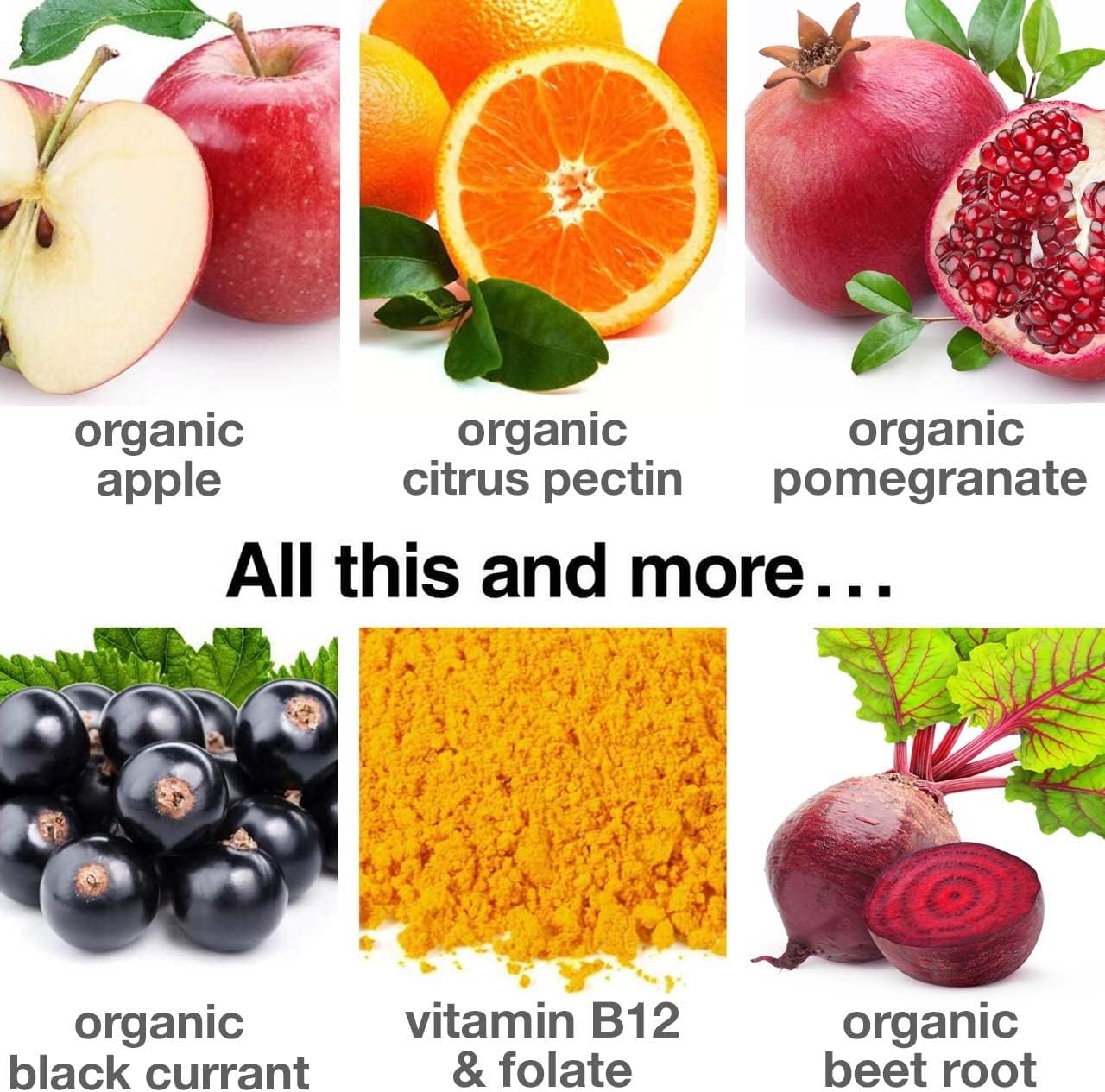 Organic Apple Cider Vinegar Gummies with B9, B12, Beetroot, and Pomegranate for Energy and Immunity Support