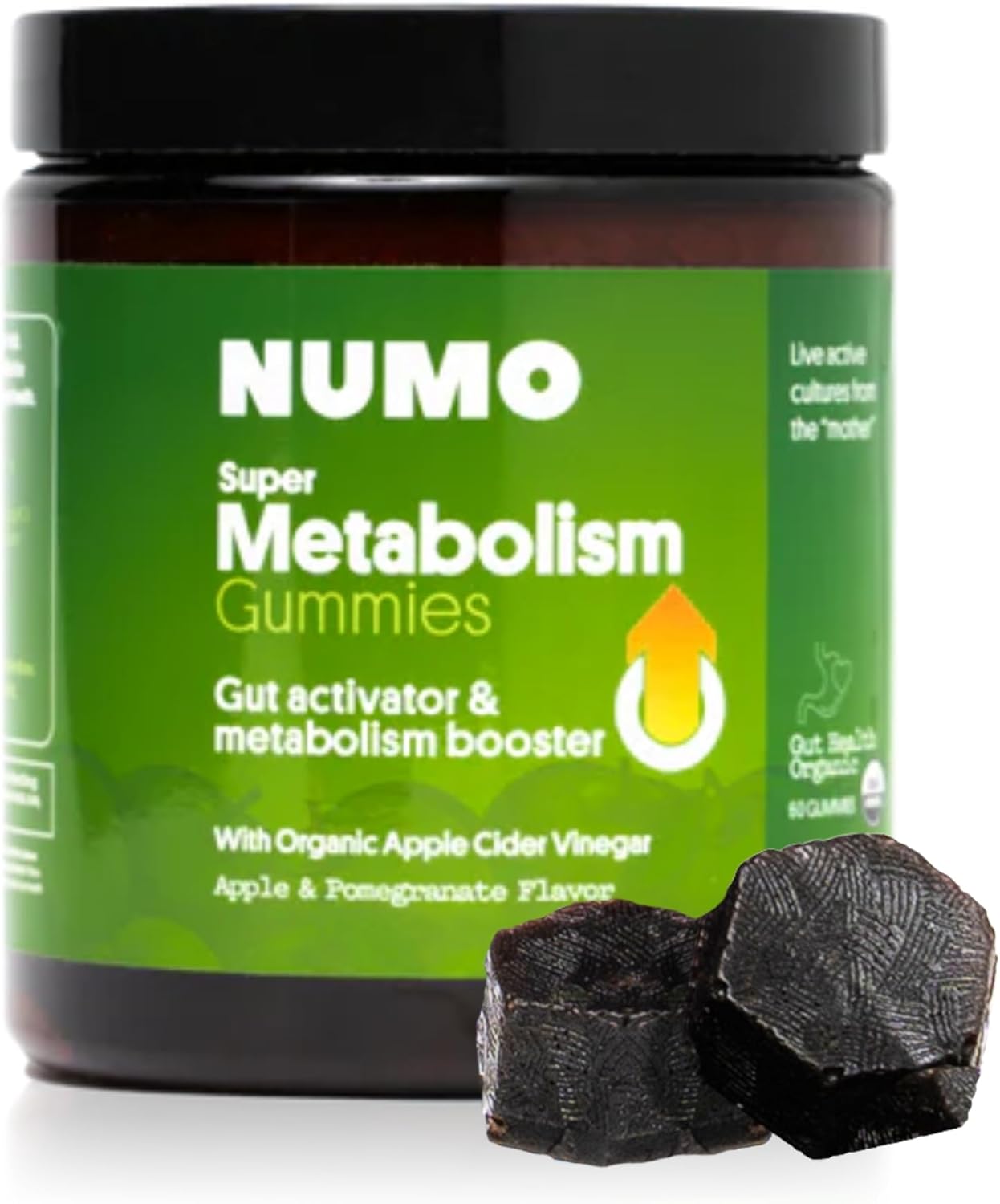 Organic Apple Cider Vinegar Gummies with MCT Oil - 3X Acetic Acid, Probiotics - Vegan, Non-GMO - 60 Count