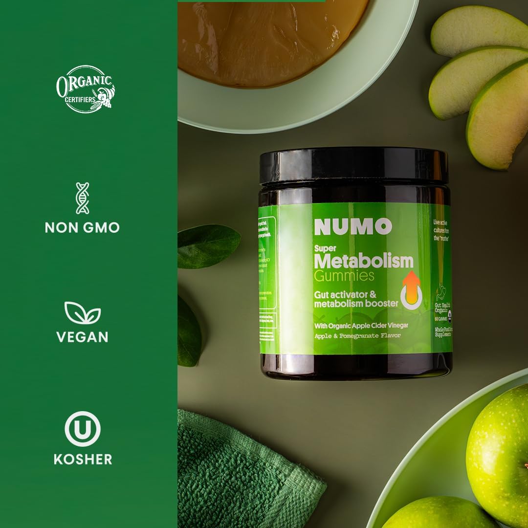 Organic Apple Cider Vinegar Gummies with MCT Oil - 3X Acetic Acid, Probiotics - Vegan, Non-GMO - 60 Count