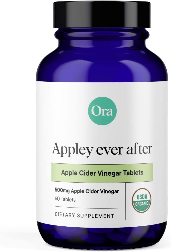 Organic Apple Cider Vinegar Pills - Metabolism Booster, Detox Cleanse, Weight Management - Apple Flavor, 1 Month Supply, 60 Vegan Tablets