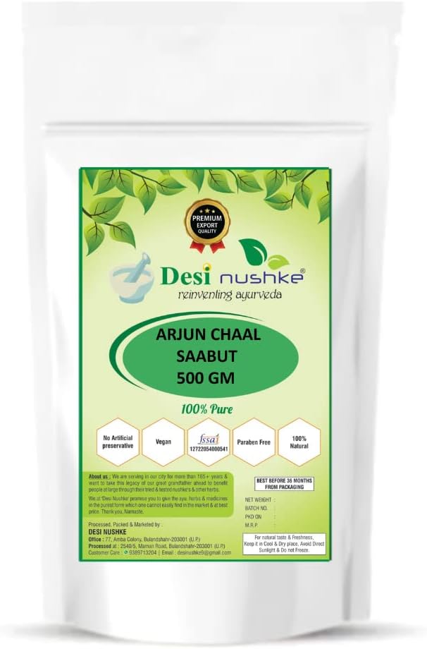 Organic Arjuna Bark Powder - 100% Pure | 500GM | Arjun Tree Bark | Supports Healthy Cholesterol Levels