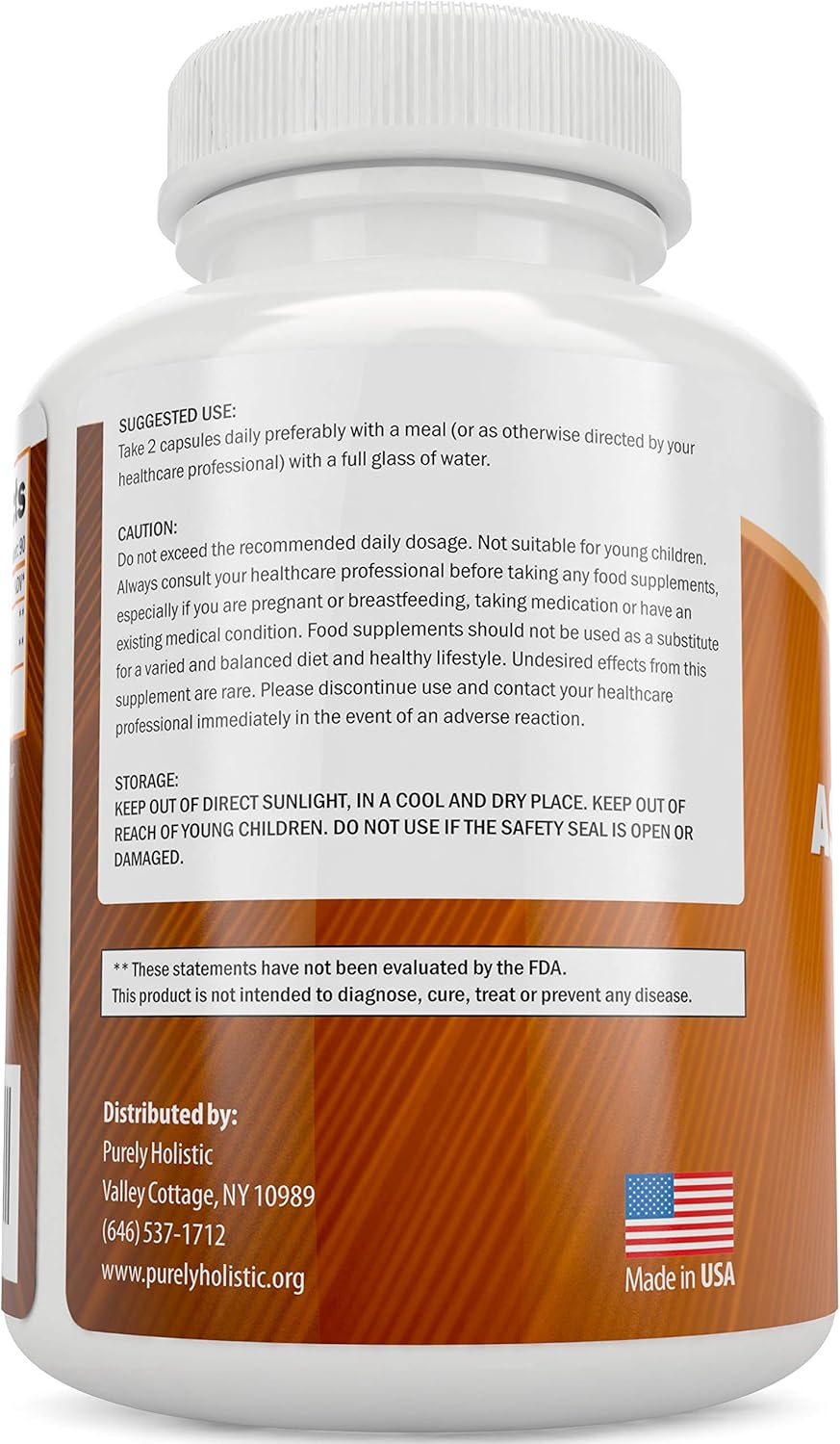 Organic Ashwagandha 1300mg Capsules - 180 Vegan Capsules - High Strength Root Extract with Black Pepper - 3 Month Supply