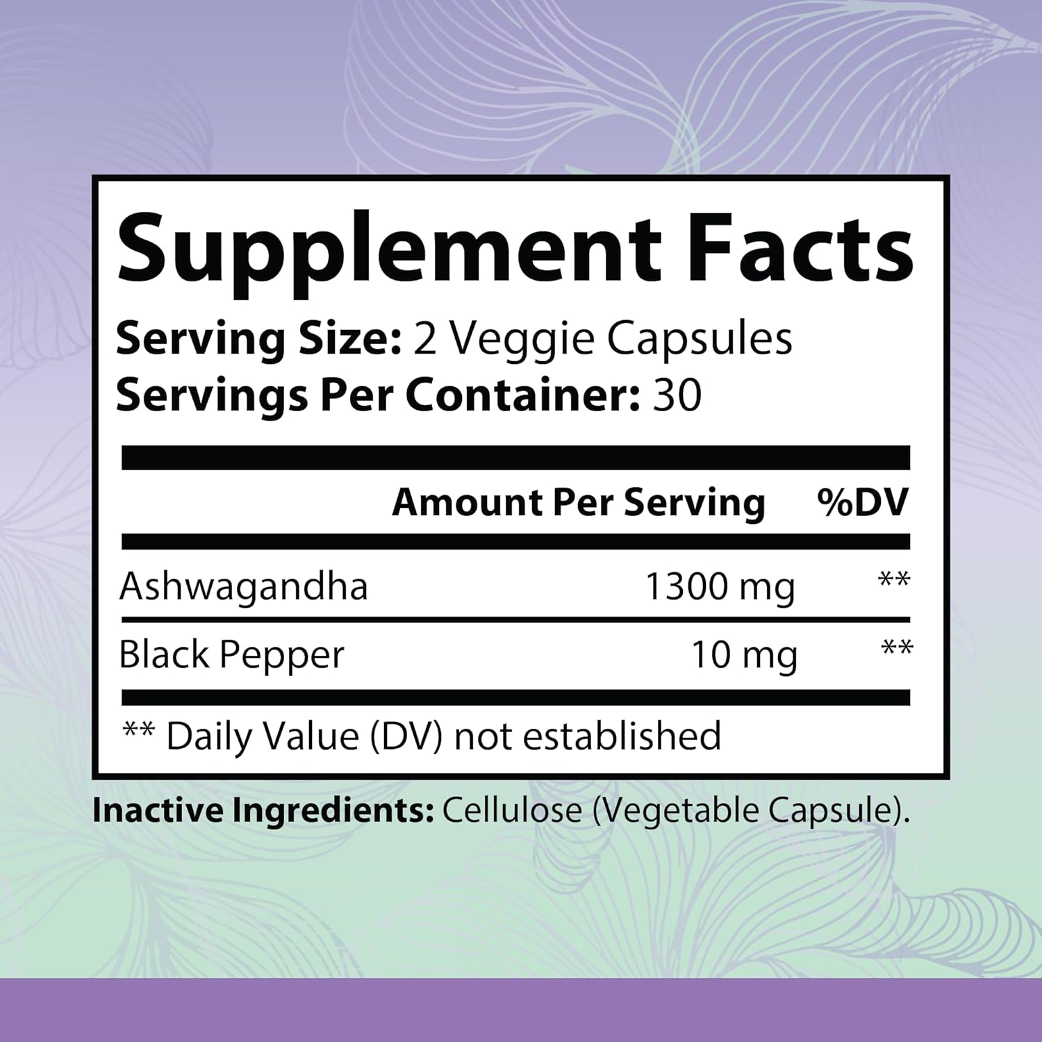 Organic Ashwagandha & Black Pepper Capsules for Stress, Cognition & Mood - Non-GMO, Gluten Free - 60 Count