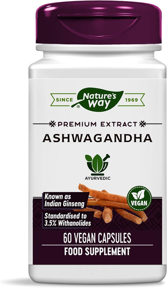 Organic Ashwagandha Capsules - 60 Vegetarian Capsules by Nature's Way