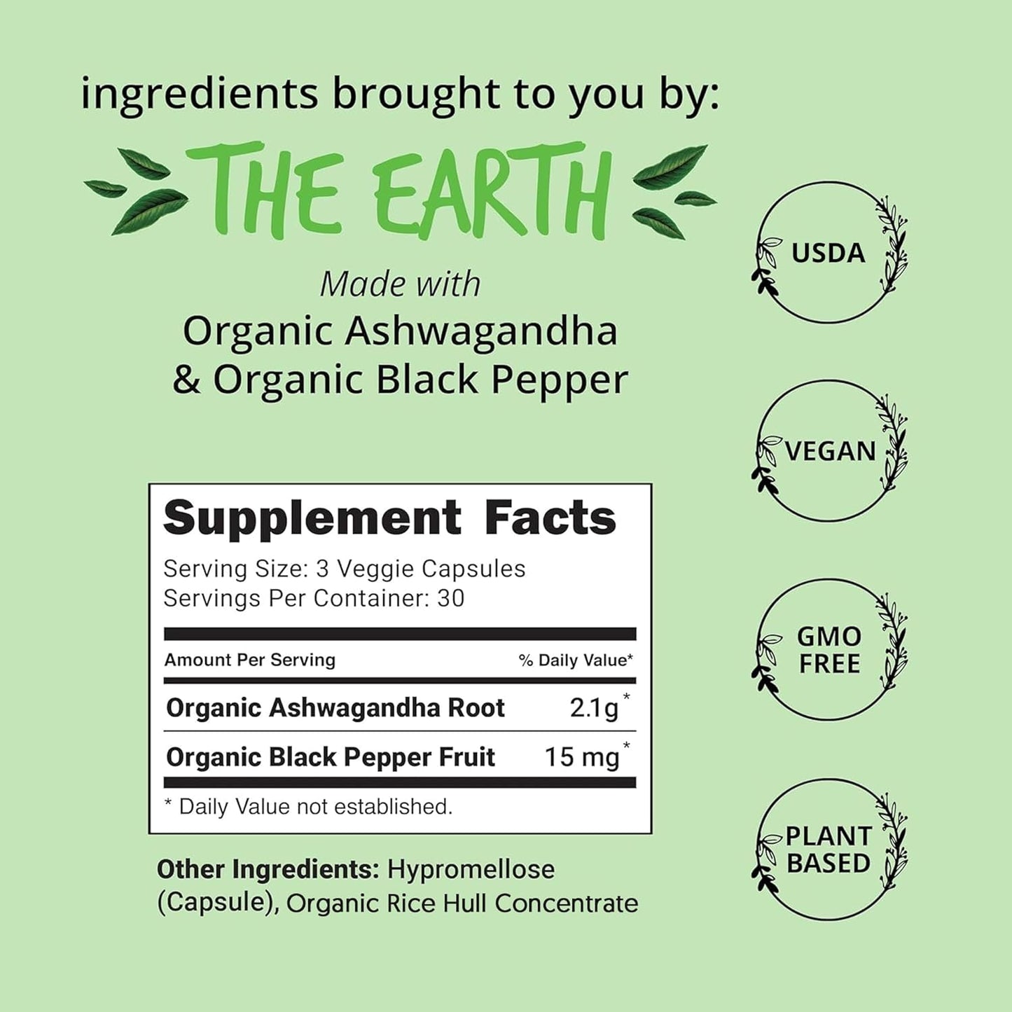 Organic Ashwagandha Capsules for a Happy & Healthy Hippie Lifestyle - Vegan Collagen Support