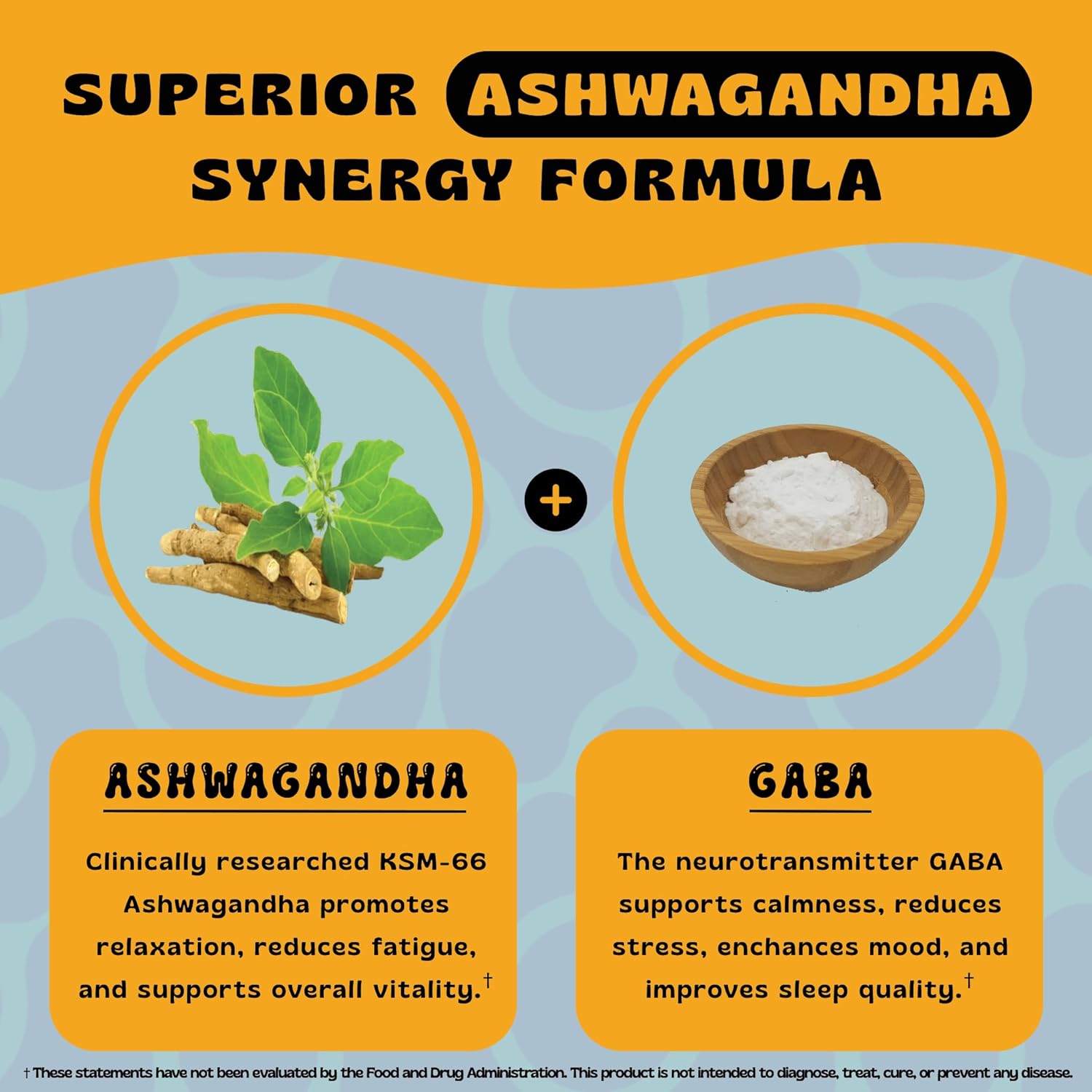 Organic Ashwagandha KSM 66 & GABA Strips for Stress Relief, Sleep - Fast-Acting, Vegan, Sugar-Free - 30 Count