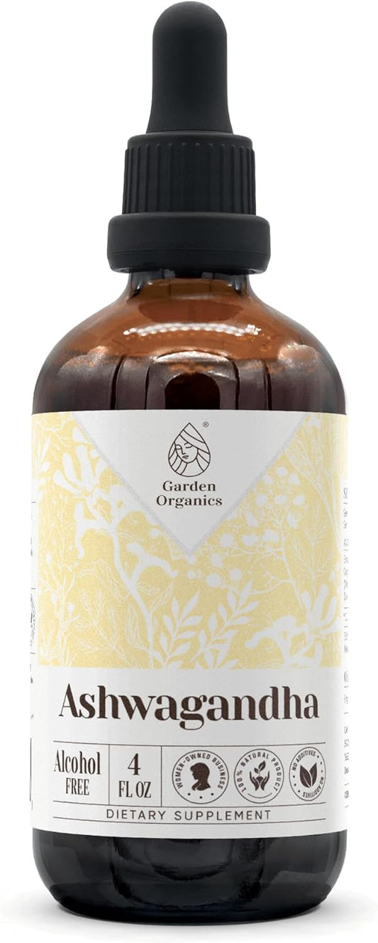 Organic Ashwagandha Liquid Drops - Alcohol-Free Immune Booster Tincture Extract - 100% Natural Dried Root - 4 fl oz
