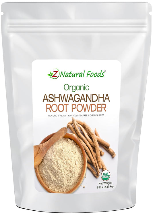 Organic Ashwagandha Root Powder - Bulk 5 lb Size - Pure & Raw Ayurvedic Superstar - DIY Capsules - Non-GMO