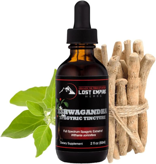 Organic Ashwagandha Spagyric Tincture - Liquid Drops for Men and Women - Promotes Sleep and Balances Cortisol - USA Grown Root Extract - 2 fl oz