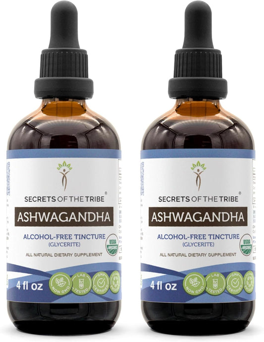 Organic Ashwagandha Tincture Alcohol-Free Extract - Anti-Stress & Relaxation - 8 OZ
