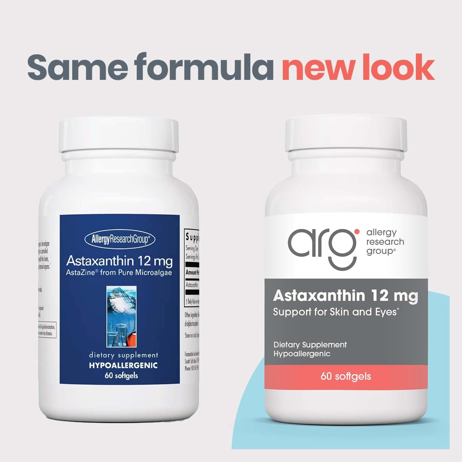 Organic Astaxanthin 12mg Supplement - Eye & Skin Health, Brain Function Support - 60 Softgels