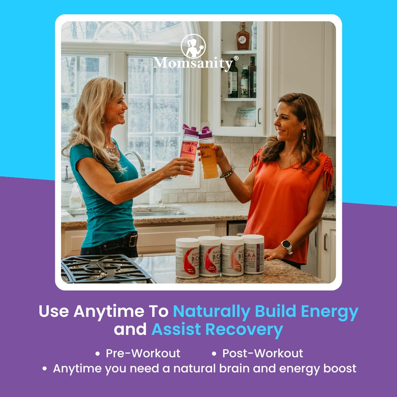 Organic BCAA Pre Workout Powder for Moms | Sweetened with Natural Ingredients | Boost Energy Pre & Post Workout | 40 Servings (Raspberry Lemonade)