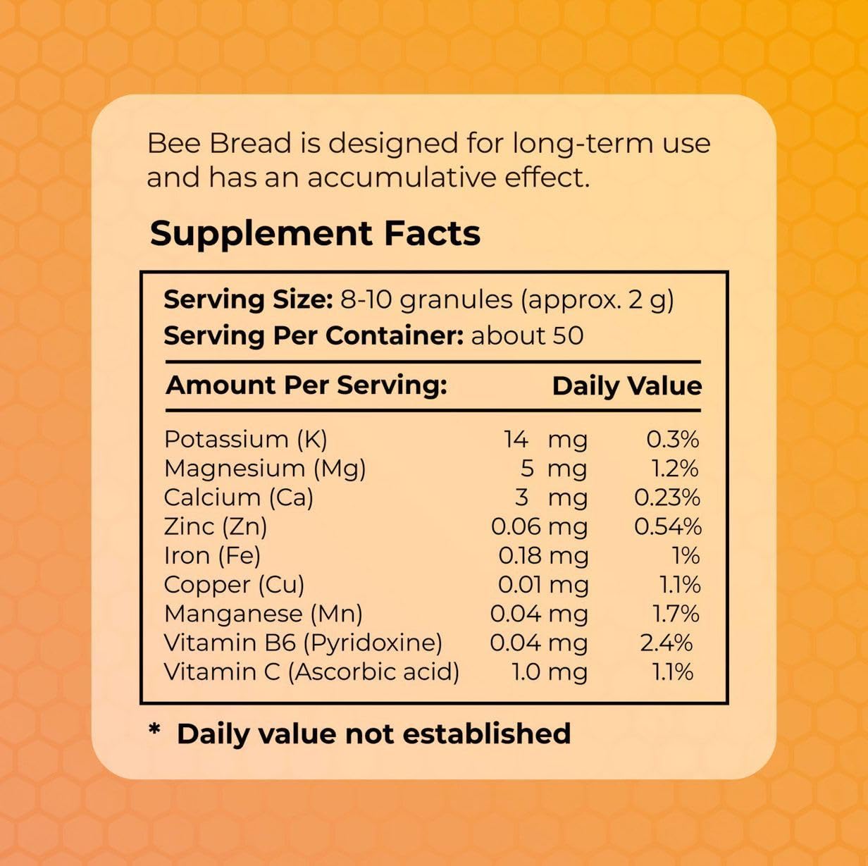 Organic Bee Bread - Fermented Pollen for Immunity, Energy, and Vitality - 100g/3.5oz
