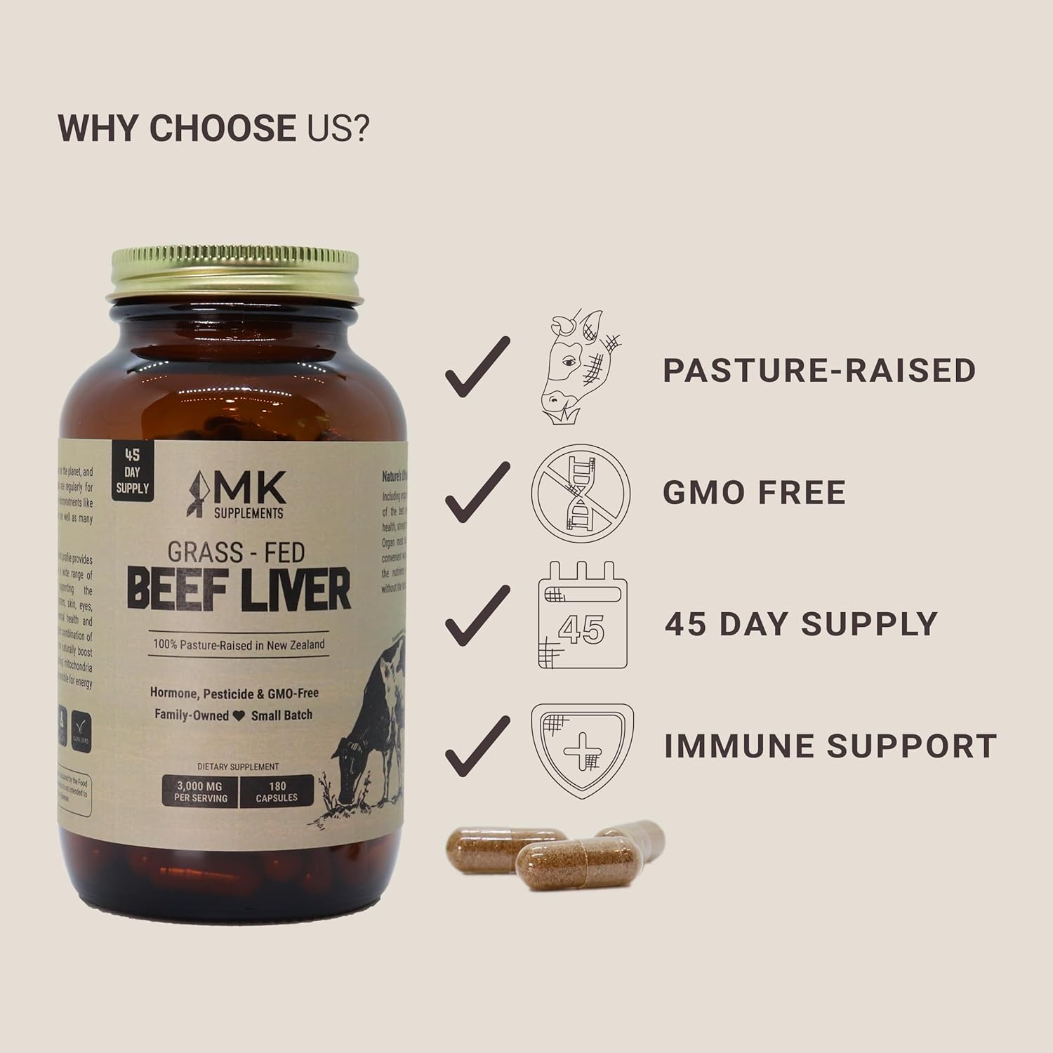 Organic Beef Liver, Bone & Marrow, Organs, Heart & Spleen Supplement Pack