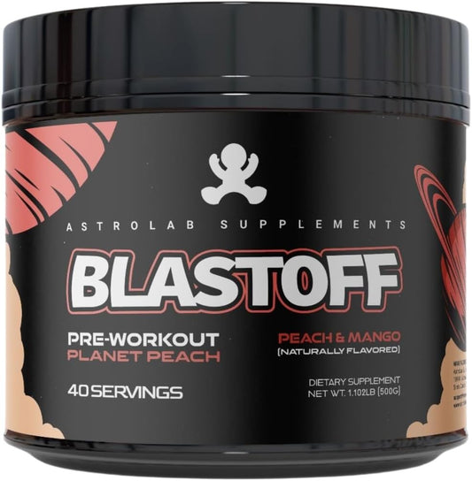 Organic Beet Root & Caffeine Pre-Workout Supplement - Light Peach Mango Flavor with L-Citrulline & Beta-Alanine | Boosts Energy & Focus | Sugar-Free & Properly Dosed
