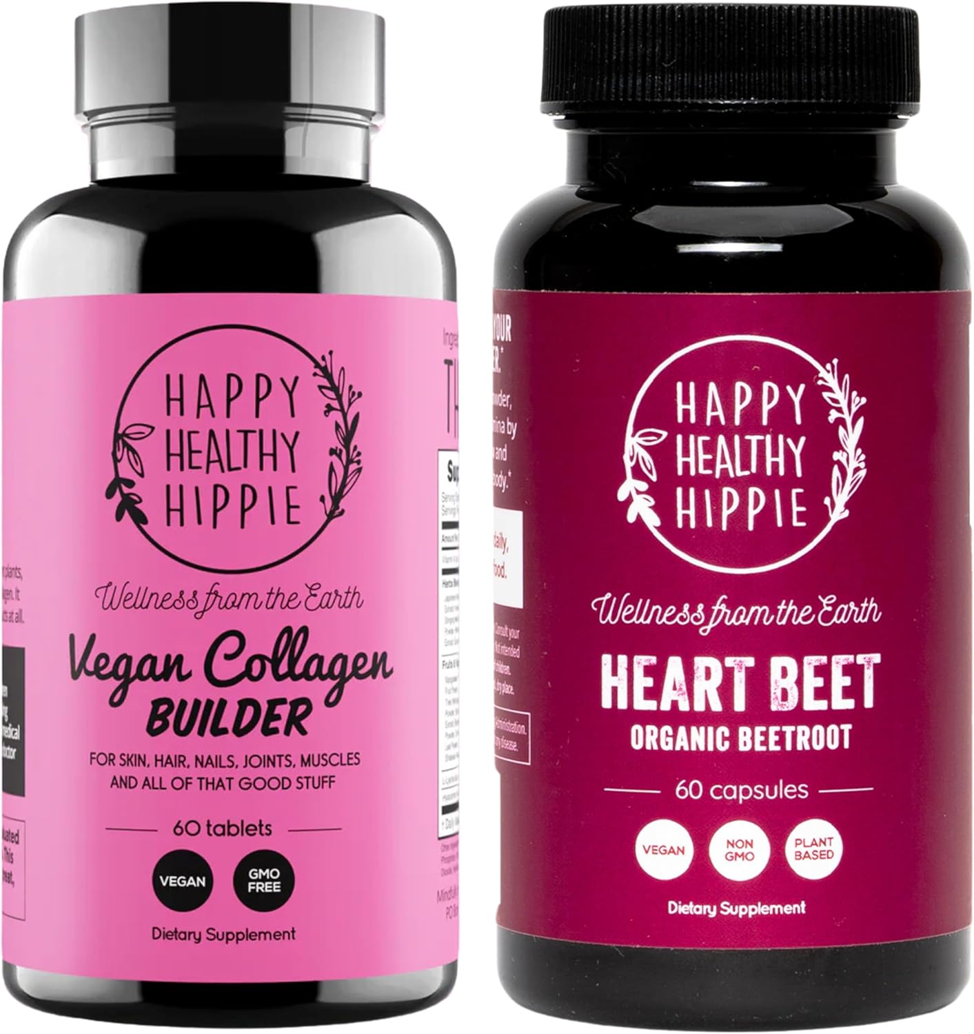 Organic Beet Root Capsules with Vegan Collagen Builder and Hyaluronic Acid for a Happy Healthy Hippie Lifestyle