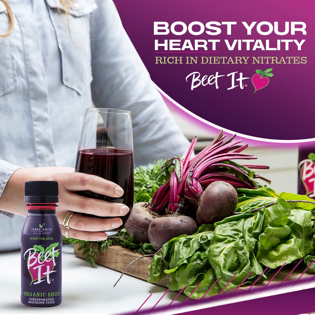 Organic Beet Root Juice Shots - 300mg Dietary Nitrate for Heart Health (15 x 2.4 fl. oz.) - Non-GMO, Pure Beet Juice, Natural Blood Pressure Support