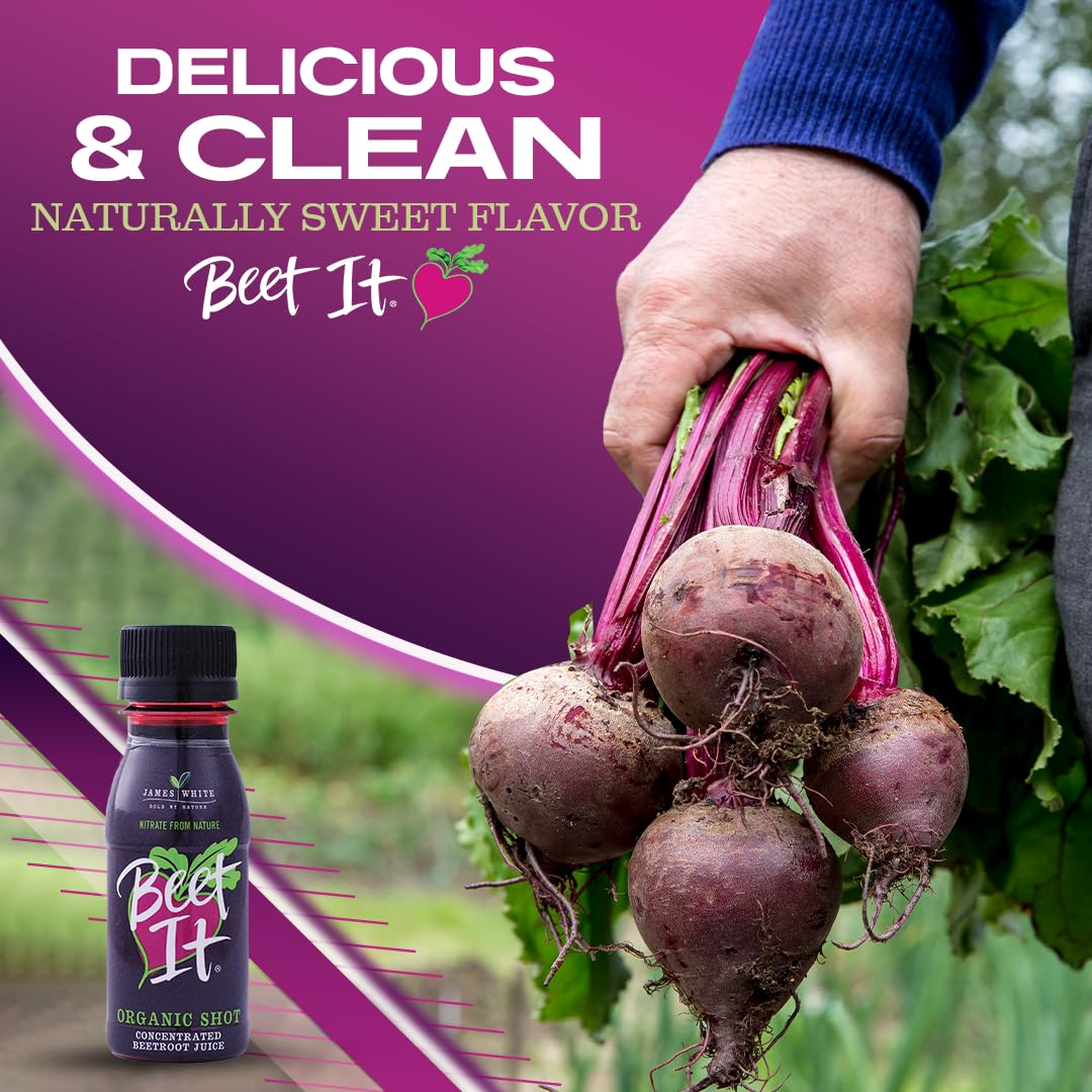 Organic Beet Root Juice Shots - 300mg Dietary Nitrate for Heart Health (15 x 2.4 fl. oz.) - Non-GMO, Pure Beet Juice, Natural Blood Pressure Support