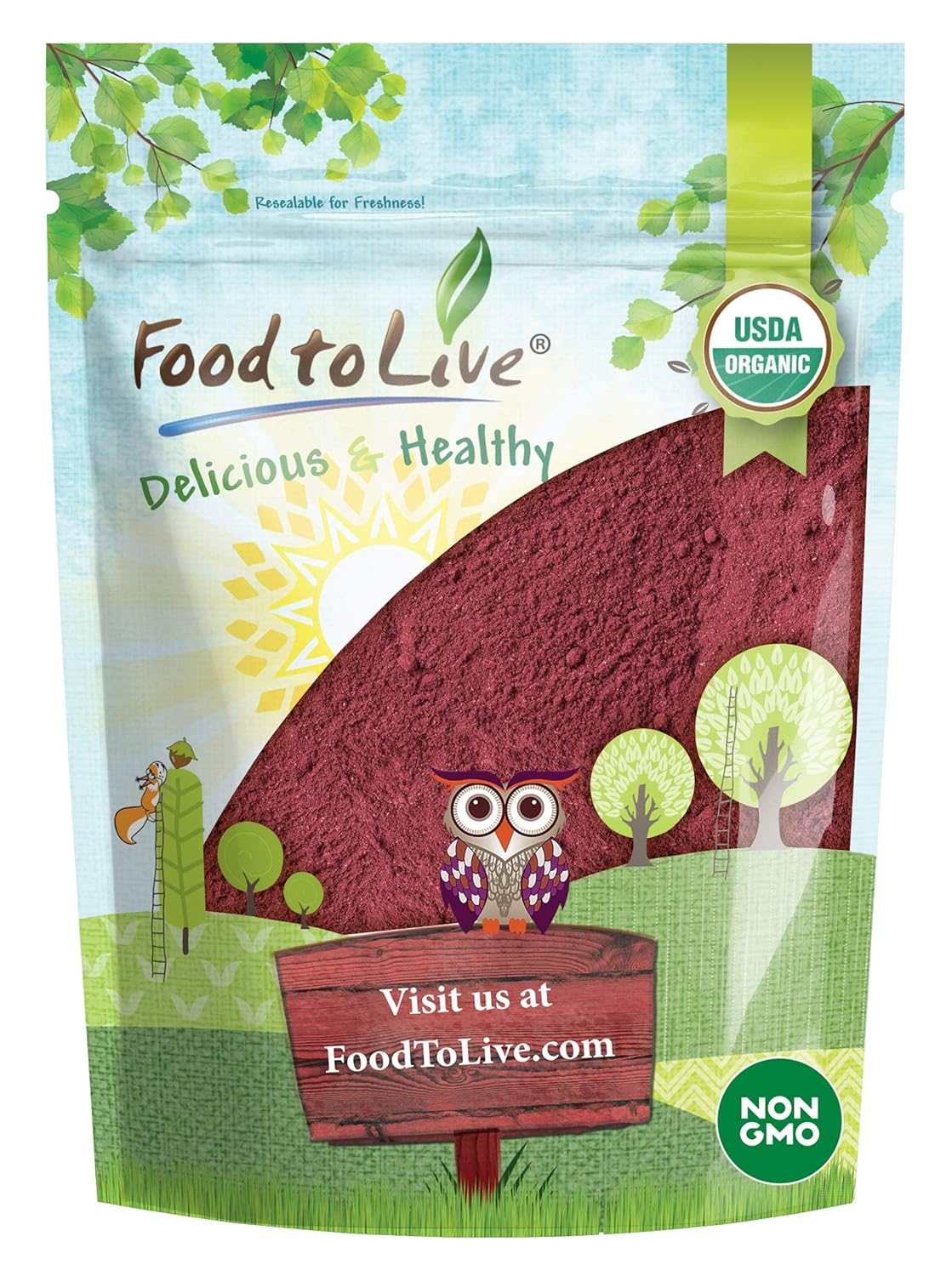 Organic Beet Root Powder 4 oz - Non-GMO, Raw, Kosher, Vegan Superfood - Iron & Fiber-Rich, Great for Juices & Smoothies