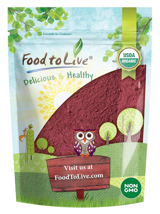 Organic Beet Root Powder 4 oz - Non-GMO, Raw, Kosher, Vegan Superfood - Iron & Fiber-Rich, Great for Juices & Smoothies