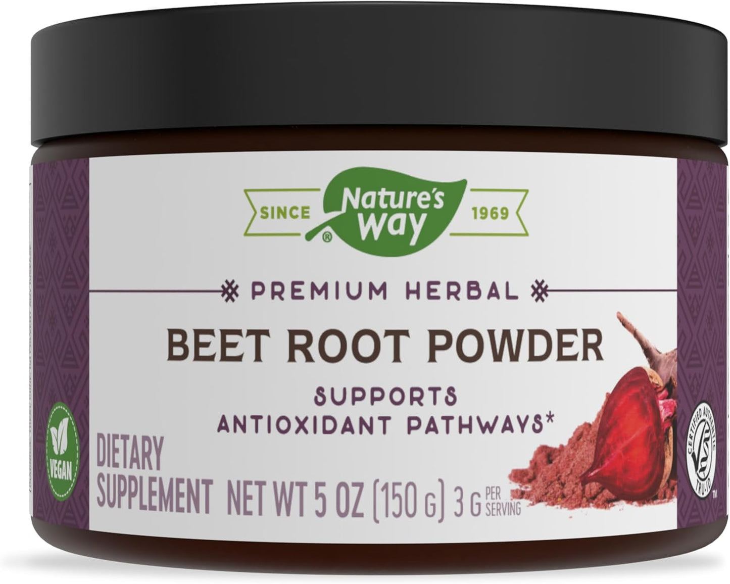 Organic Beet Root Powder for Antioxidant Support - 5 Oz Jar