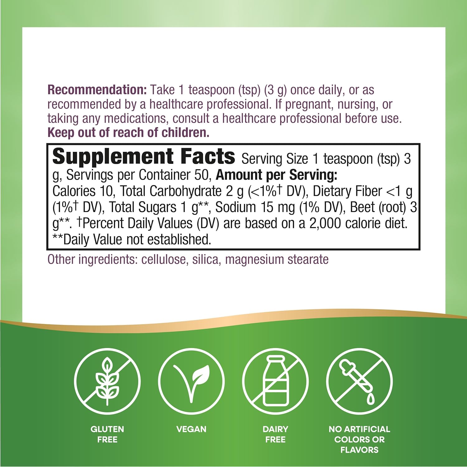 Organic Beet Root Powder for Antioxidant Support - 5 Oz Jar