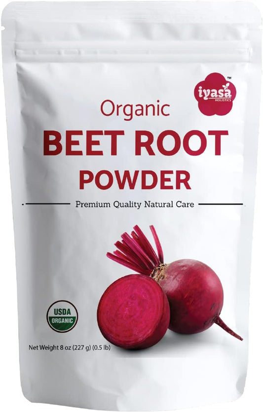 Organic Beet Root Powder for Nitric Oxide Boost and Blood Circulation Support - 8 oz Vegan Superfood
